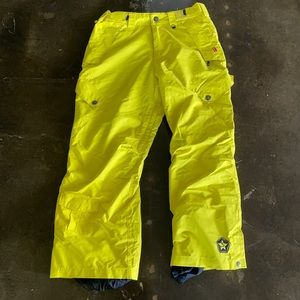 Sessions Outerwear neon yellow snow pants (Small)